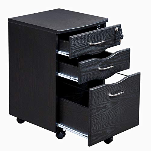 Techni Mobili Rolling Storage and File Cabinet, Espresso Techni Mobili