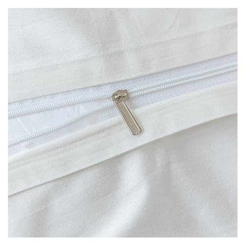YUSIWOAL 3Pcs Cotton Duvet Cover Set, Double Single King Queen Cotton Bedding Quilt Cover Set,Summer Duvet Cover sets(Bianco,200x220cm (3Pcs Set)) YUSIWOAL