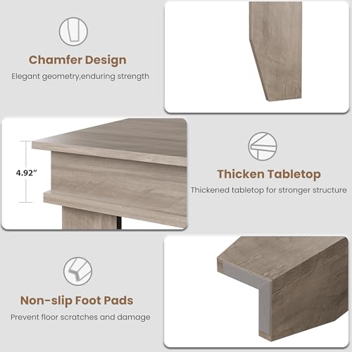 GarveeHome Farmhouse Dining Table for 6-8 People, 71 in Long Kitchen Tables with Wooden Sturdy Frame, 6 ft Large Rectangular Dinner Table for Dining Room, Kitchen, Grey, 71" Non-extendable GarveeHome