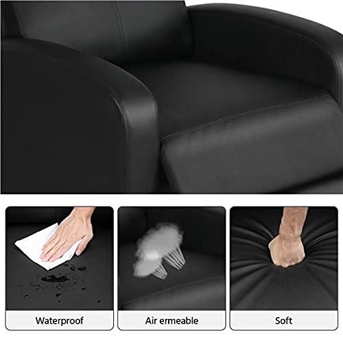 Yaheetech 2-Seat Reclining Chair Leather Recliner Sofa Modern Chaise Couch Lounger Sofa for Living Room Home Theater Black Yaheetech