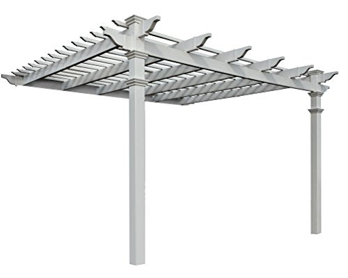 New England Arbors Freemont 12' x 12' Attached Vinyl Pergola Vita