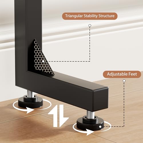 GRLEAF 39" Adjustable Height Narrow Console Table with Power Outlets, Long Sofa Table with Charging Station Behind Couch Table Skinny Entryway Table for Living Room, Hallway and Office – Black GRLEAF