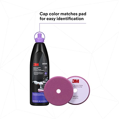 3M Perfect-It Random Orbital Polish, 34133, 1 Pint, Fast Cutting Polisher for Automotive Buffing & Polishing, High-Gloss Finish 3M