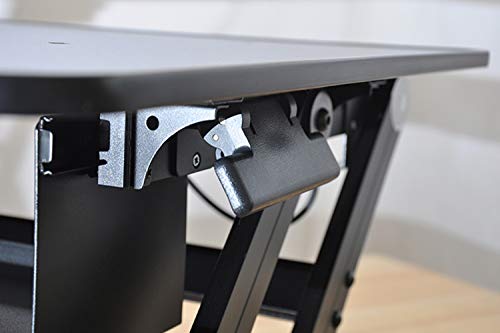 Rocelco 37.5" Deluxe Height Adjustable Standing Desk Converter - Quick Sit Stand Up Dual Monitor Riser - Gas Spring Assist Computer Workstation - Large Retractable Keyboard Tray - Black (R DADRB) Rocelco