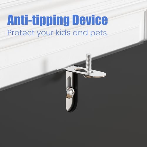 Housoul Sideboard Buffet Cabinet with 4 Doors, Modern Sideboard Cabinet with LED Lights, Bar Cabine with Adjustable Shelf, Coffee Bar Storage Cabinet with Golden Handles for Kitchen, Black Housoul