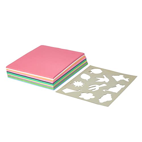 Colorations Lightweight Construction Paper, Value Pack, 10 Colors, 300 Sheets with Bonus Stencil, Everyday Use, Classroom Supplies, Daycare Supplies, Pre-School, at Home use Colorations