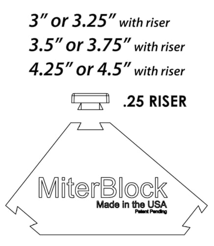 Miter Block Support Stand - 6 Adjustable Height Settings with 0.25" Riser - Heavy Duty & Light Rigid Plastic - Portable Brace for Miter Saws, Miter Block