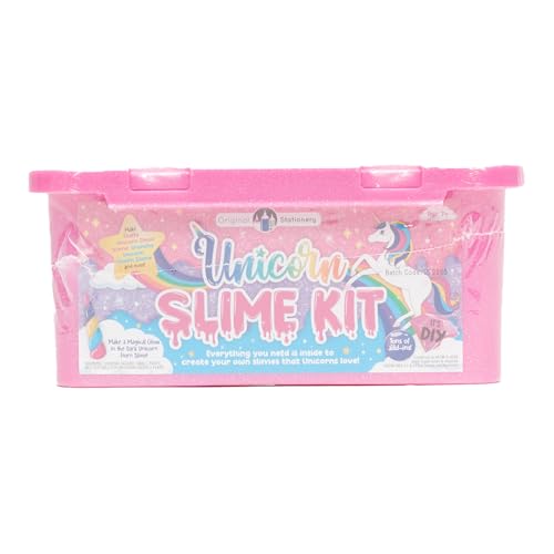 Original Stationery Unicorn Slime Kit for Girls 7 & Up – Create Amazing Glow in The Dark Slime for Kids, Kit Girl Unicorn Stationery Toy Glow Dark. Original Stationery