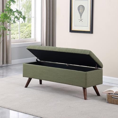 HomePop Modern Storage Bench, Green Large HomePop