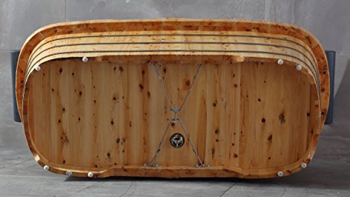 Alfi Brand AB1130 65" 2 Person Free Standing Cedar Wooden Bathtub with Fixtures & Headrests, Natural Wood ALFI brand