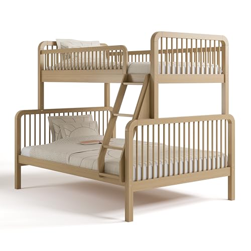 Storkcraft Pasadena Deluxe Twin-Over-Full Wood Bunk Bed (Driftwood) – GREENGUARD Gold Certified, Durable Wood Construction for Kids Bedroom, Space Saving Design, Fits Twin and Full Mattresses Storkcraft