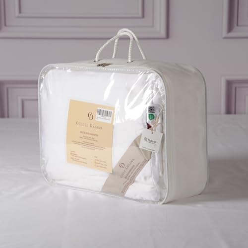CUDDLE DREAMS Lightweight Silk Filled Comforter for Summer, Detachable Tencel Duvet Cover for Easy Care, Naturally Breathable (White, Twin) CUDDLE DREAMS