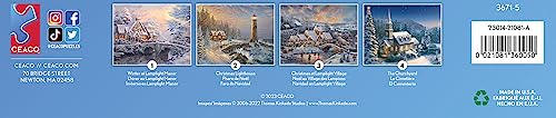 Ceaco - 4 in 1 Multipack - Thomas Kinkade - Holiday - (4) 500 Piece Jigsaw Puzzles Ceaco