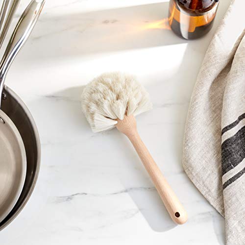 Fox Run Kitchen Brush, Natural Horsehair Fiber Dish and Glass Brush, 10" Fox Run