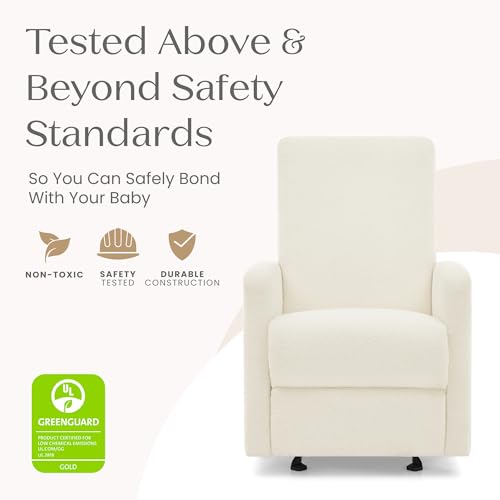 Delta Children Dove Recliner Chair – Manual Recliner with 2 Positions and Glide Motion - Greenguard Gold Certified, Pearl Boucle
