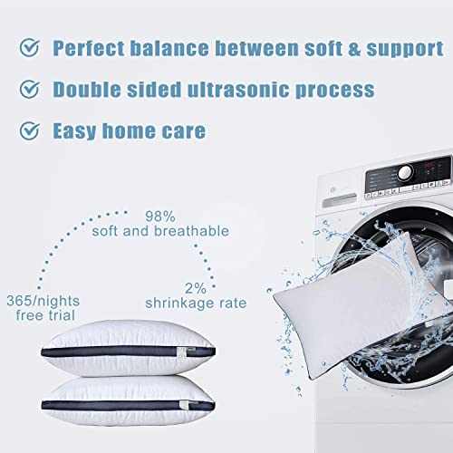 Meoflaw Pillows for Sleeping (2-Pack), Luxury Hotel Pillows Queen Size Set of 2,Bed Pillows for Side and Back Sleeper (Queen) Meoflaw