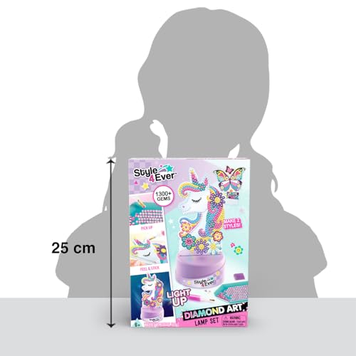 Canal Toys Style 4 Ever Diamond Art Unicorn or Butterfly Lamp Set. Bead up The Unicorn and Butterfly, Then swap Out on The Light up Base. Age 6+ Canal Toys