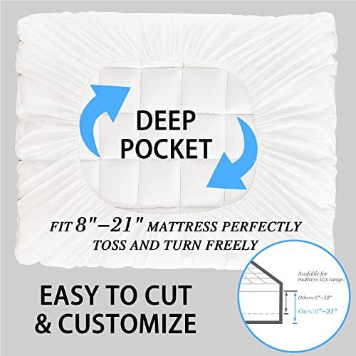 CYMULA Mattress Topper Twin Size - Soft Cooling Mattress Pad for College Dorm Room Essentials - Extra Thick Twin Protector Cover for Back Pain, Single Bed Topper Pillow Top with 8''-21'' Deep Pocket CYMULA