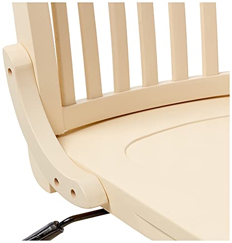 OSP Home Furnishings Deluxe Armless Wood Banker's Desk Chair with Adjustable Height, Locking Tilt, and Heavy Duty Base, Antique White Office Star Products