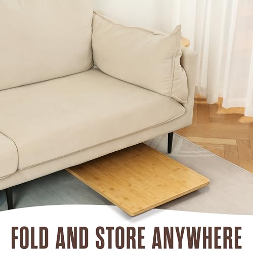 Houseables Folding Floor Table, Bamboo Coffee Table, Floor Desk, 15”H x 39”L x 20”W Living Room Coffee Table, Low Coffee Table, Japanese Floor Table, Low Table for Sitting on The Floor, Light Wood Houseables