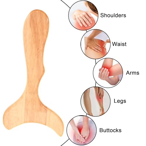 Aeaocvo Wood Therapy Tools for Body Sculpting, Wooden Lymphatic Drainage Massager, Handheld Wood Gua Sha Tools, Body Sculpting Tools for Cellulite Reduction, Muscle Tension Relief, Body Contouring Aeaocvo