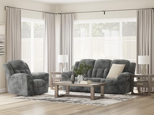 Signature Design by Ashley Frohn Contemporary Manual Reclining Sofa, Gray Signature Design by Ashley