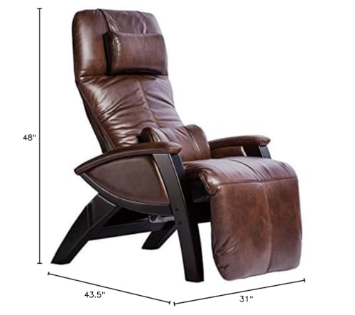 Svago ZGR Plus SV-395 Dual Power Infinite Position Zero Anti Gravity Recliner with Heat and Massage - Chestnut Faux Leat Cozzia