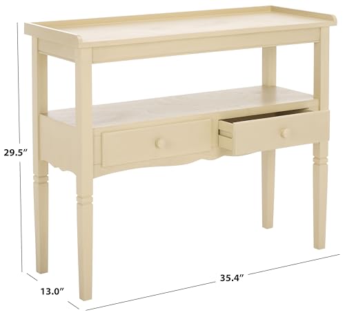 SAFAVIEH Home Collection Araminta Sand 2 Lower Drawer Console Table for Entryway, Living Room, Foyer SAFAVIEH