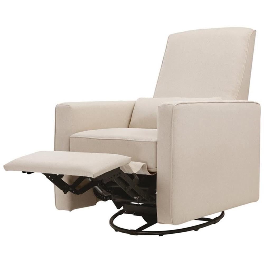DaVinci Piper 360° Swivel Rocker Recliner Chair - Glider Rocking Chair for Nursery and Living Room- GREENGUARD Gold, FSC & Certi-PUR US Certified - Ultra Comfy Glider Recliner Nursery Chair - Cream DaVinci