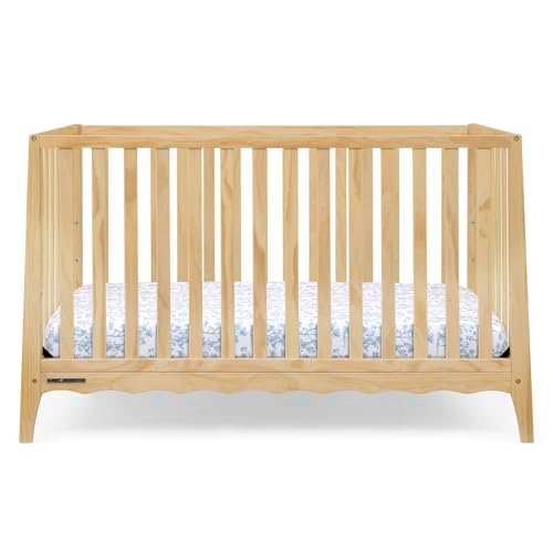 Delta Children Lulu 5-in-1 Convertible Crib, Converts to Toddler Bed, Daybed, Sofa & Full-Size Bed, Natural Wood, Fits Standard Crib Mattress, 3 Mattress Heights for Baby Nursery, Natural