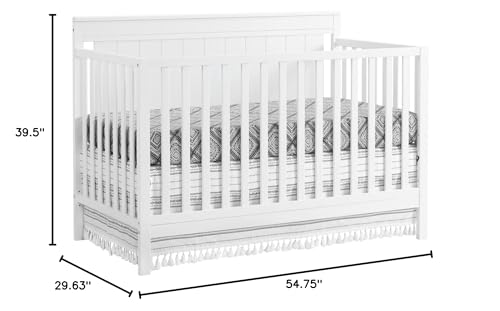 Oxford Baby Lazio 4-in-1 Convertible Baby Crib, Snow White, GreenGuard Gold Certified Oxford Baby