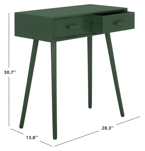 SAFAVIEH Home Collection – Dean Garden Green 2-Drawer Console Table, Mid-Century Modern Entryway & Living Room Accent (COF5701G) SAFAVIEH