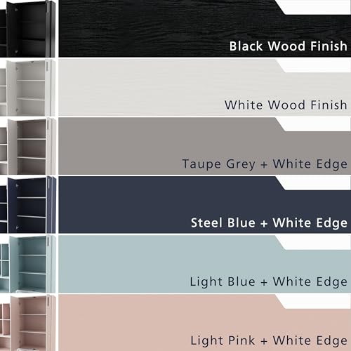 HOMES: INSIDE + OUT Apexa 4 Cube Storage Organizer Shelves, Stackable Wood Bookcase Fits Cubby Bins for Organization, Dorm Teen Room Decor & Home Office, Black HOMES: INSIDE + OUT