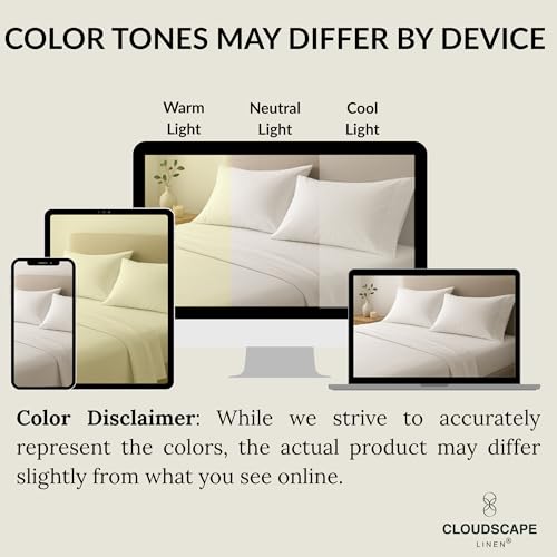 CLOUDSCAPE 100% Egyptian Cotton Queen Sheets - 400 Thread Count Extra Deep Pocket Sheets, Fits Upto Full Bed, All Season Durable Luxury Soft Cooling Cotton Bedding, Breathable Sheets-White CLOUDSCAPE LINEN