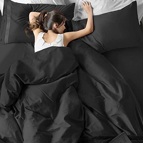 EaseHome Full Size Sheets - Extra Soft Full Sheets with 18-inch Deep Pocket, Premium Bedding Collection - Extra Soft Breathable Wrinkle Fade Stain Resistant Hypoallergenic - 4 Piece (Full, Black) EaseHome