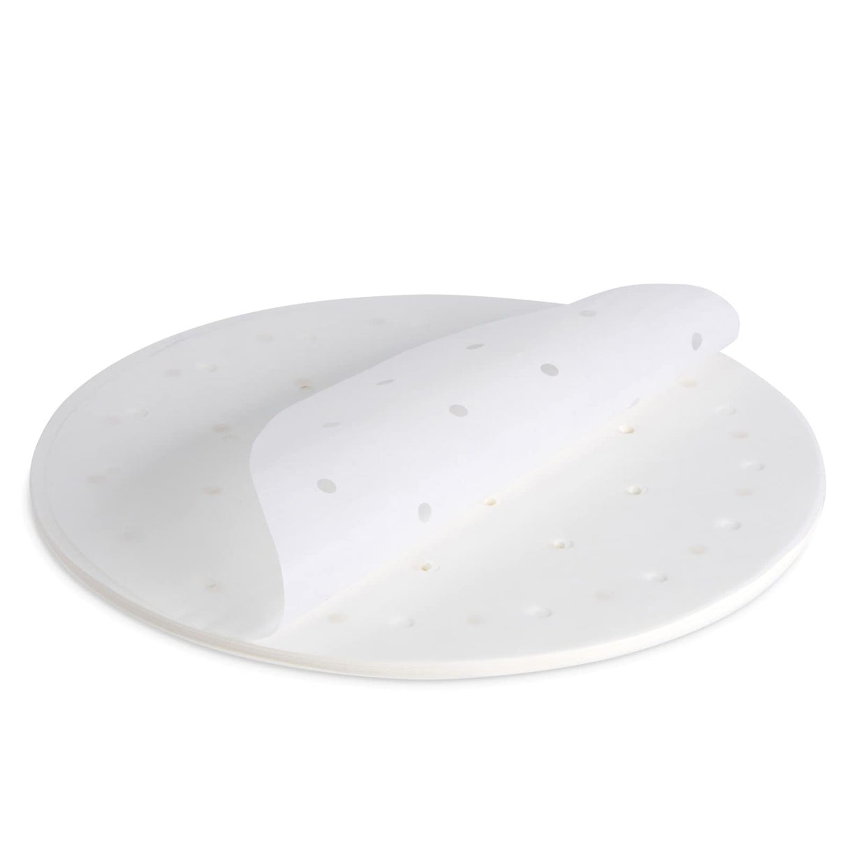 100 Pack Round Air Fryer Liners with Holes for Air Fryer Basket, Dumpling Paper, 10 Inch Perforated Bamboo Steamer Liner Sheets for Baking (White) Juvale