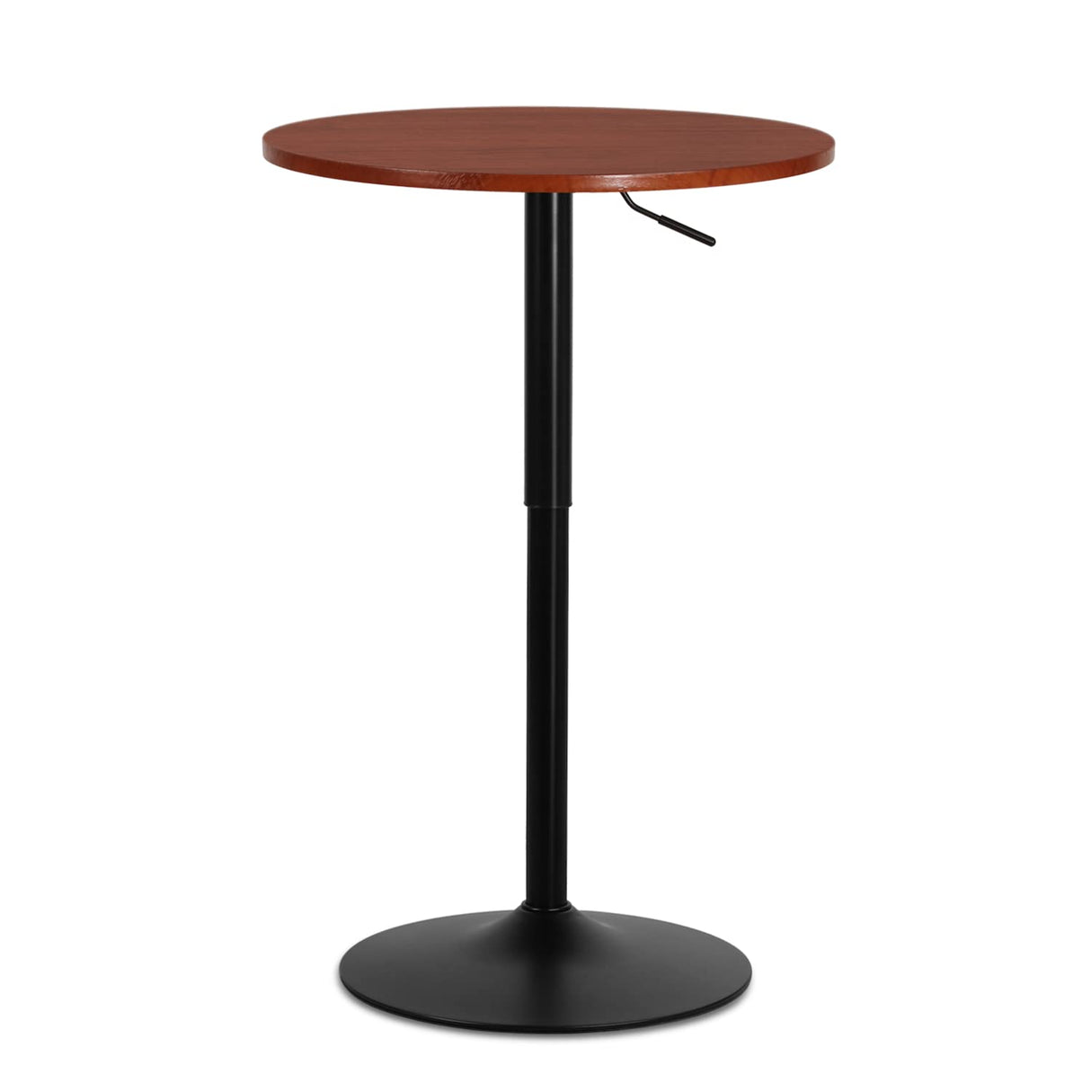 MoNiBloom Round Bar Table Adjustable Height, BistroTable with Black Leg and Base Pub Table 360° Swivel for Living Room Dining Room Bistro Cafe, 23.5" Diameter Red Wood Texture Top Cocktail Tables MoNiBloom
