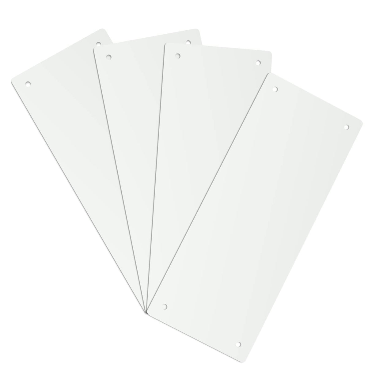 Blank Aluminum Sign - Sign Blanks - White - 9.84" Height, 3.94" Width, Aluminum - Pack of 4 (9.84 X 3.94inch, white) clothmile
