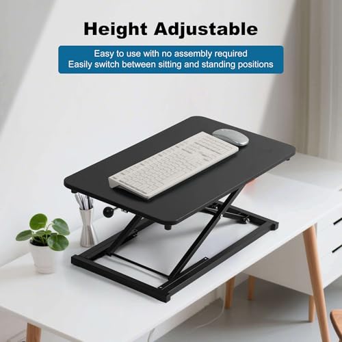 Raathionty Height Adjustable Standing Desk Converter, Computer Keyboard Stand for Desktop, Keyboard Riser for Stand Up Desk Riser, Ergonomic Sit Stand Workstations for Home Office Raathionty