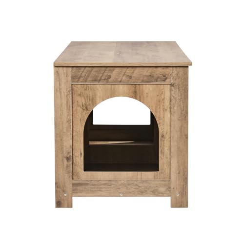 VEVOR Cat Litter Box Enclosure for 2 Cats, Litter Box Furniture Hidden with Double Rooms, Wooden Cat Box Cabinet Fit Most of Litter Box, 47.2" L x 18.5" W x 19.7" H, Greige VEVOR