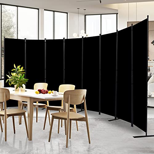 Room Divider and Folding Privacy Screens, 8 Panel Wide Room Divider Wall Screen for Room Separtition, Partition Room Dividers Fabric Panel Wall Dividers Freestanding for Office, Bedroom, Studio Dorm HOMSCREENER