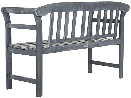 Safavieh PAT6742A Outdoor Collection Porterville 2 Seat Bench, Natural Safavieh