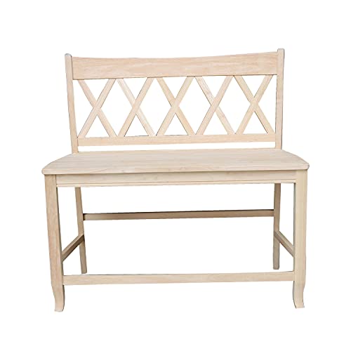 IC International Concepts International Concepts Double X-Back, Unfinished Bench IC International Concepts