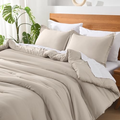 Andency Linen Comforter King Size - 7 Pieces Bed in a Bag King Bedding Comforter Sets, Summer Plain Soft Lightweight Comforter with Fitted Sheets, Flat Sheets, Pillowcases & Shams Andency
