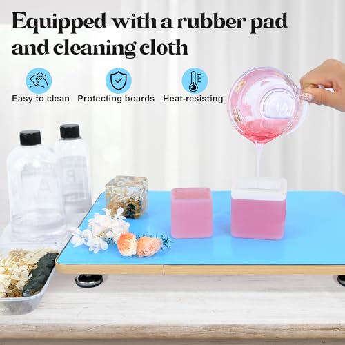 Nelyrho Resin Leveling Board for Epoxy Resin, 16''x 12'' Adjustable Precision Leveling Table for Resinate, Epoxy Resin Accessories, Multipurpose Resin Leveling Table, Resin Supplies (Blue) Nelyrho