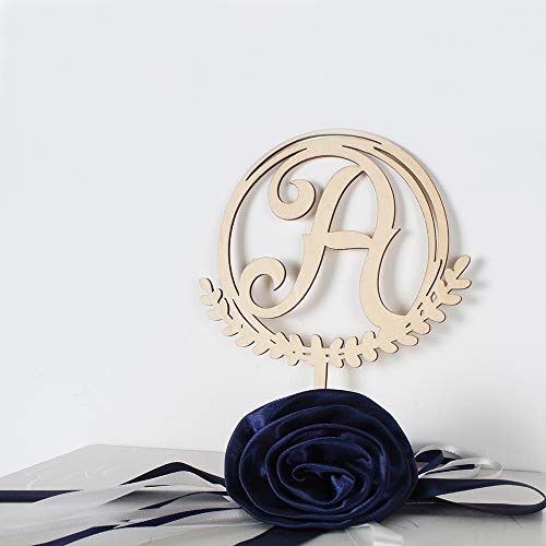 LINGTEER Personalized Inital Letter A Wooden Cake Topper Perfect for Birthday Rustic Wedding Anniversary Party Keepsake Decoration LINGTEER