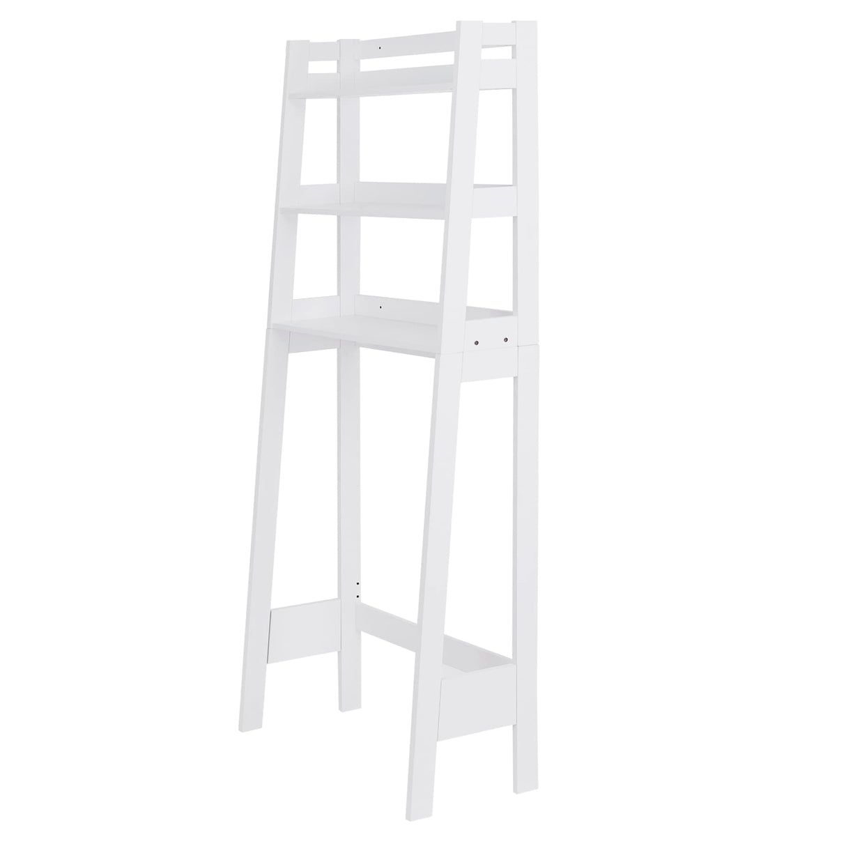 SUPER DEAL 3 Tiers Over The Toilet Bathroom Storage Shelf, Freestanding Wooden Bathroom Organizer Rack with Shelves for Laundry Restroom, White SUPER DEAL