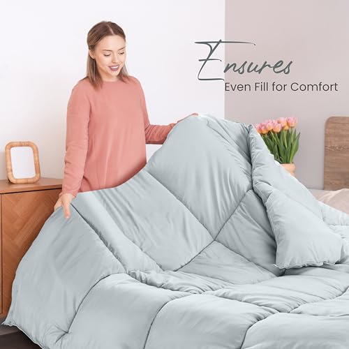Utopia Bedding Comforters Twin Size, All Season Duvet Insert, Down Alternative Box Stitched Bed Comforter with Corner Tabs, Machine Washable (Light Grey) Utopia Bedding