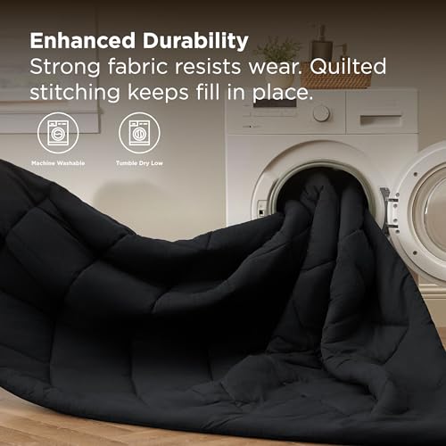 Bedsure Premium Series 7 Piece Black Queen Comforter Set, Goose Down Alternative, All Season Medium Warmth, Soft Hotel Luxury Bed in a Bag, Safe for Sensitive Skin, Includes Sheets Pillowcases Shams Bedsure