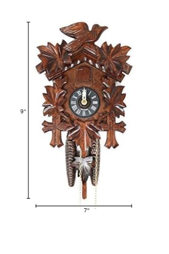 Sternreiter BIRD AND LEAF Model 1200 Brown Forest Mechanical Cuckoo Clock, Linden Wood with Half and Full Hour Strike Sternreiter